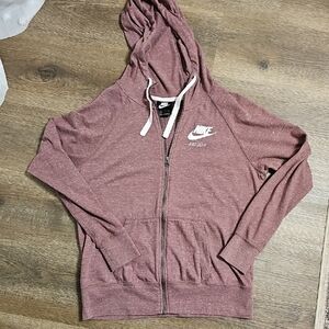 Nike Women's Maroon Zip-Up Hoodie
